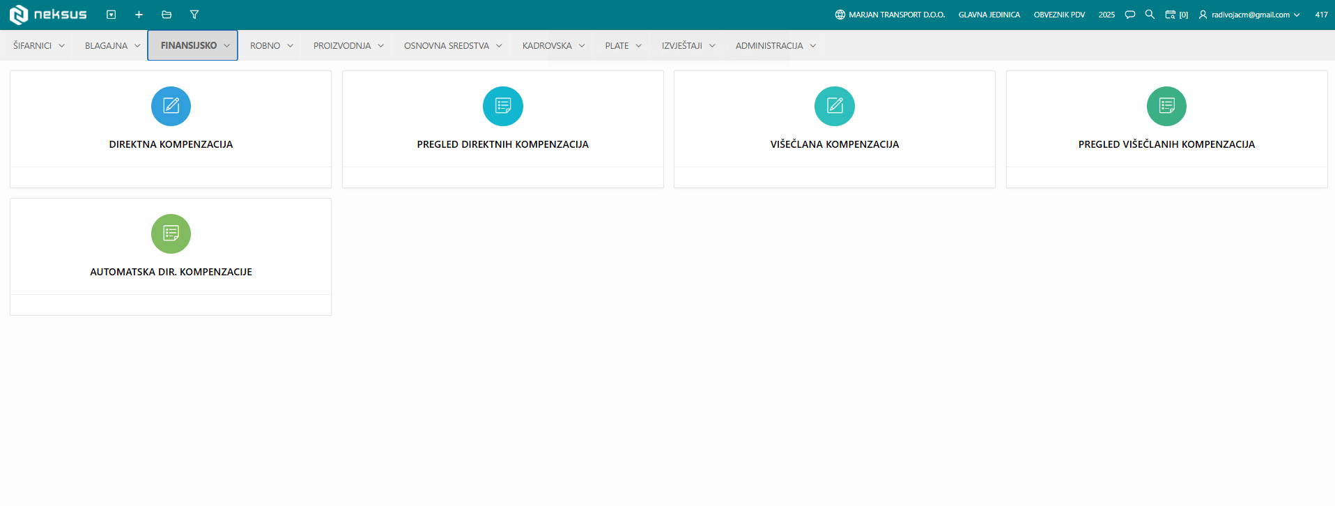 Neksus ERP screen 6